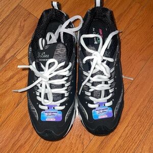 Skechers Black and White Athletic Shoes